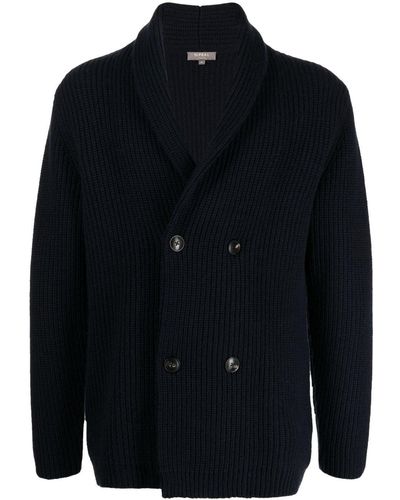 N.Peal Cashmere Double-breasted Buttoned Knit Cardigan - Blue