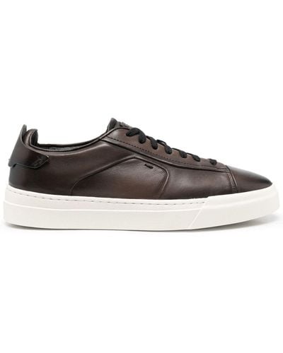 Santoni Leather Sneakers - Brown