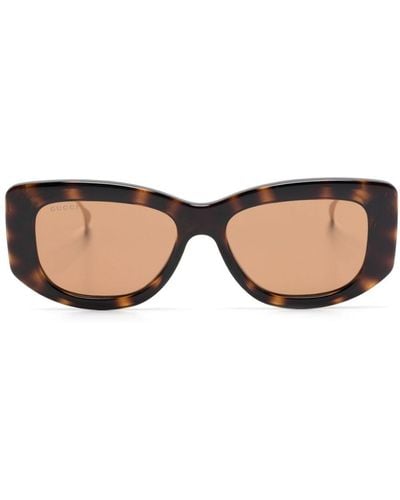 Gucci Rectangle-frame Sunglasses - Natural