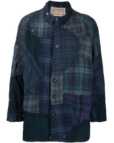 By Walid Miles Patchwork Shirt - Blue