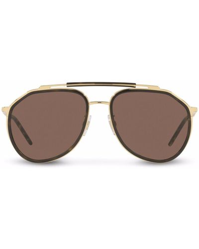 Dolce & Gabbana Lunettes de soleil DG2277 à monture aviateur - Marron