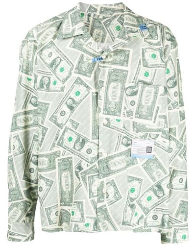 Maison Mihara Yasuhiro Dollar Bill Long-sleeve Shirt - Green