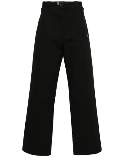 Roa Embroidered-logo Straight-leg Trousers - Black