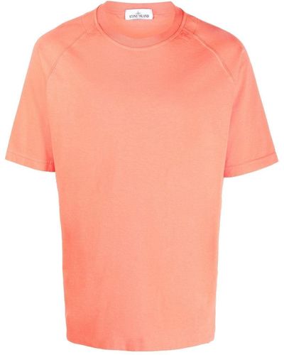 Stone Island T-shirt Met Print - Oranje