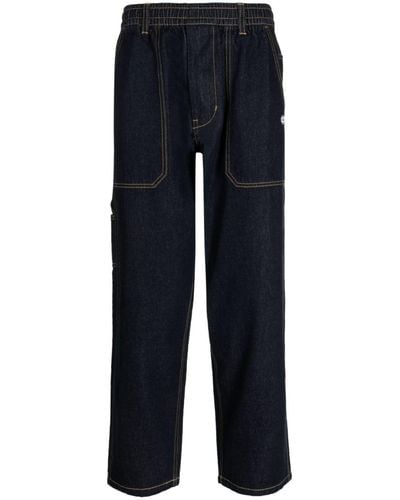 Chocoolate Straight-leg Contrast-stitching Jeans - Blue