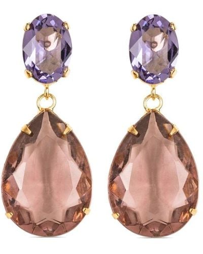 Jennifer Behr 18kt Gold-plated Kyra Crystal Earrings - Pink