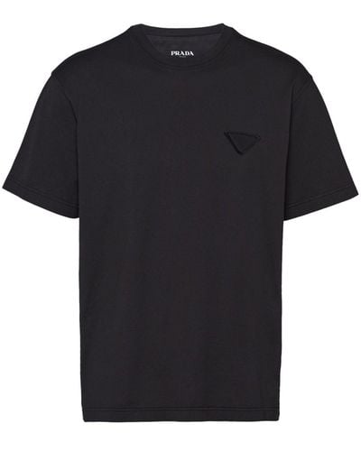 Prada Logo-patch cotton T-shirt - Noir