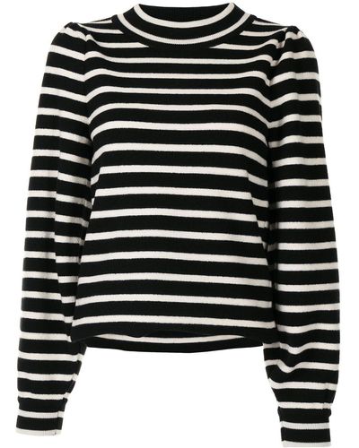 Goen.J Striped Pattern Sweater - Black