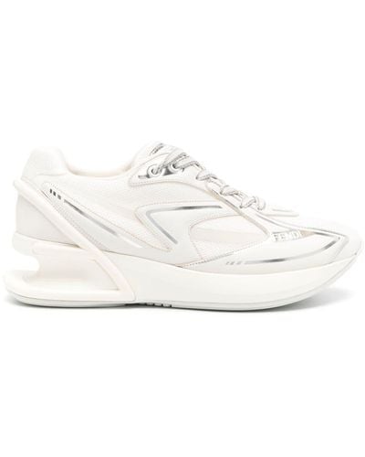 Fendi First 1 Sneakers mit Ledereinsätzen - Weiß