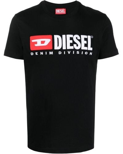 DIESEL T-just-divstroyed Katoenen T-shirt - Zwart