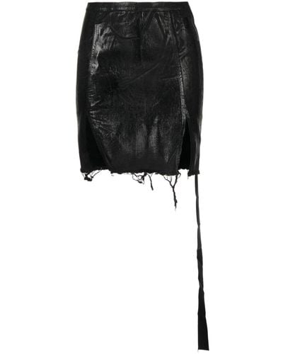 Rick Owens Distressed Ripped Skirt - Black