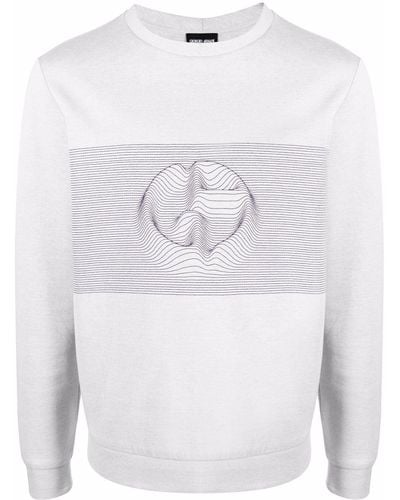 Giorgio Armani Logo-print Cotton-blend Sweatshirt - Grey
