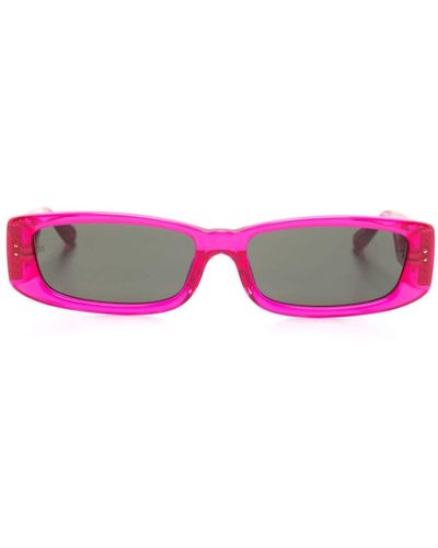 Linda Farrow Talita Rectangle-frame Sunglasses - Pink