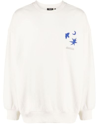 FIVE CM Graphic-print Cotton Sweatshirt - White