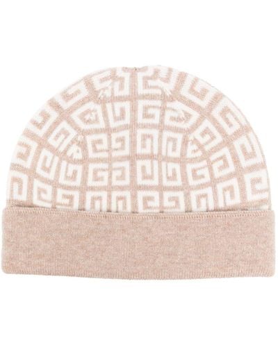 Givenchy 4g Knitted Beanie - Natural