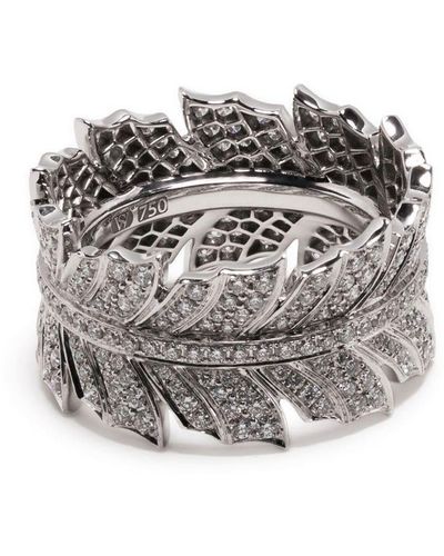 Stephen Webster 18kt White Gold Magnipheasant Band Diamond Ring - Grey