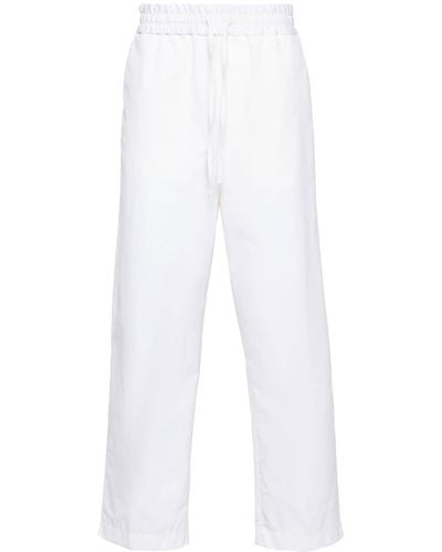 Lardini Mid-rise Tapered Cotton Pants - White
