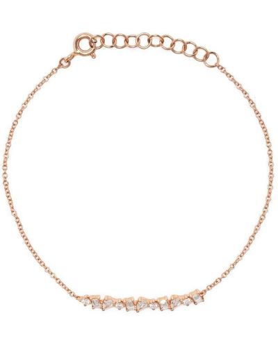 EF Collection 14kt Rose Gold Diamond Bar Bracelet - White