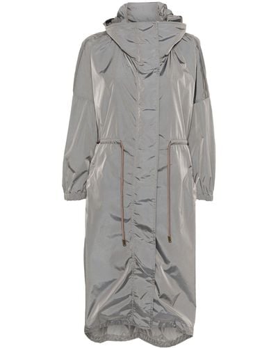 Moorer Madalyn hooded raincoat - Grau