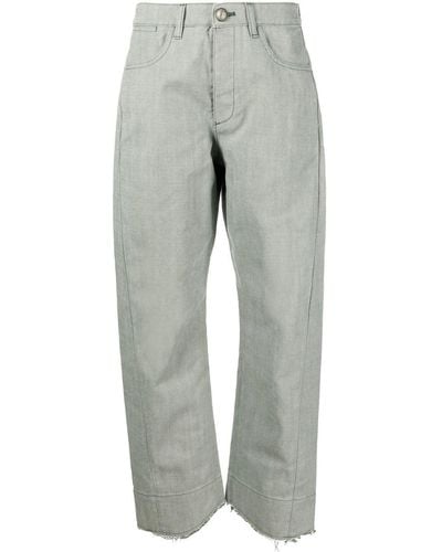 Jil Sander High-rise Wide-leg Pants - Gray