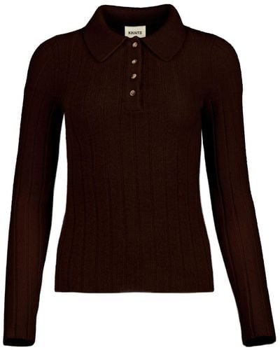 Khaite The Hans Ribbed Cashmere Sweater - Brown