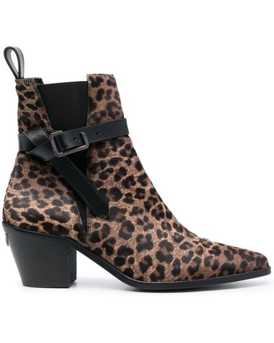 Zadig & Voltaire Tyler 60mm Leopard-print Ankle Boots - Brown