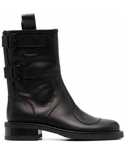 Buttero Elba Leather Mid-calf Boots - Black