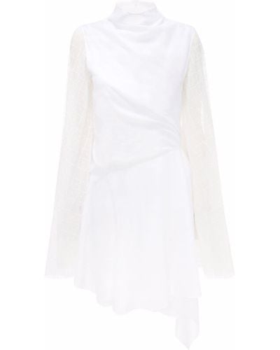 JW Anderson Robe asymétrique à manches transparentes - Blanc