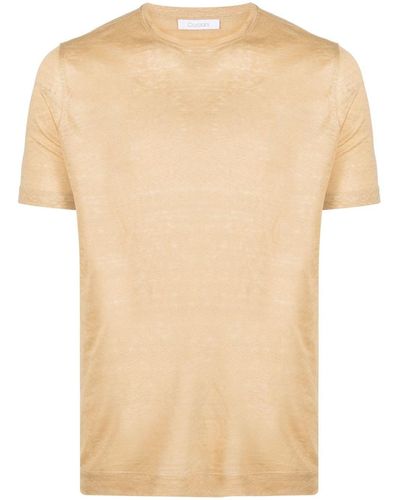 Cruciani T-shirt en lin à manches courtes - Neutre