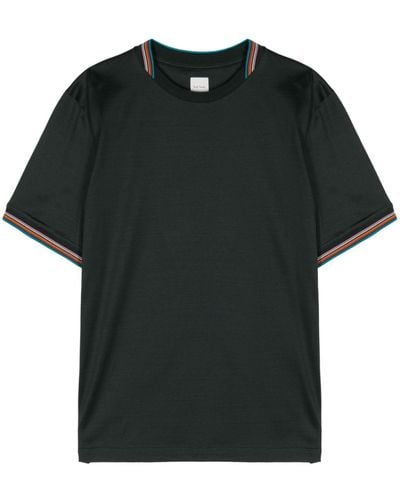 Paul Smith Stripe Detail Cotton T-shirt - Black