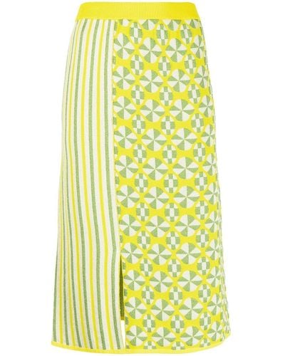 Antonio Marras Mix-print Pencil Skirt - Yellow