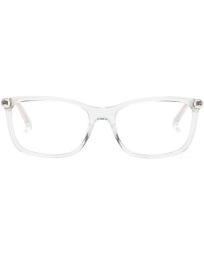 Michael Kors Eckige Brille mit Logo-Gravur - Natur