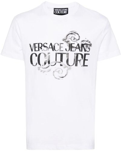 Versace Jeans Couture T-shirt en coton à logo imprimé - Blanc