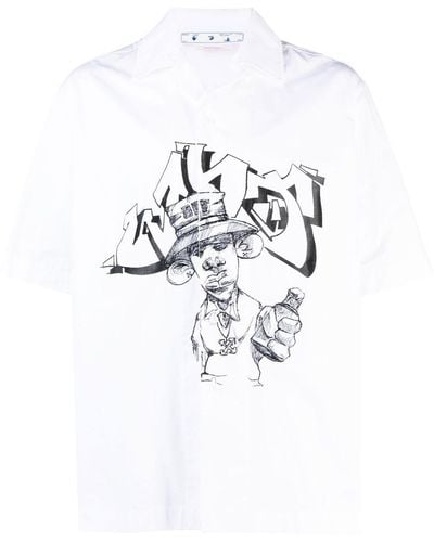 Off-White c/o Virgil Abloh Hemd mit grafischem Print - Weiß