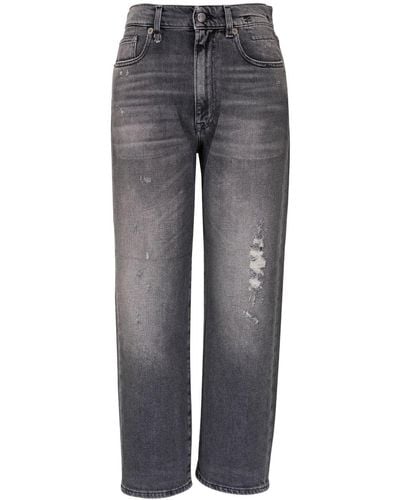 R13 High-rise Straight-leg Jeans - Gray