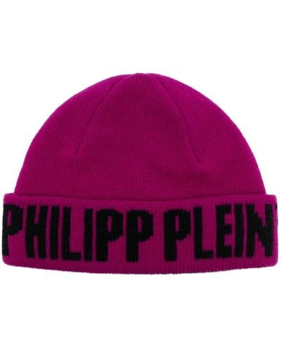 Philipp Plein Jacquard Beanie - Purple