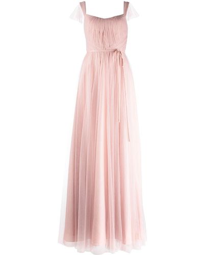 Marchesa Frascati Cap-sleeve Bridesmaid Gown - Pink