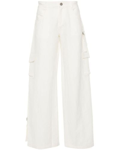 GIMAGUAS Gabi Linen-blend Straight Trousers - White