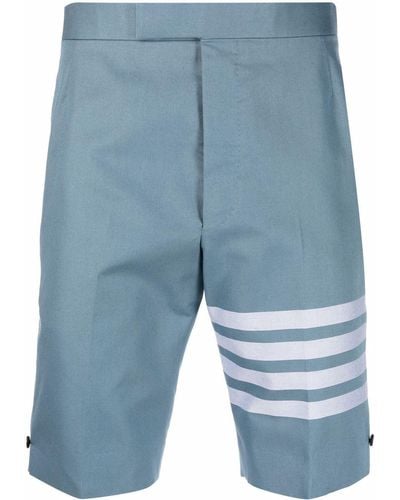 Thom Browne Pantalones cortos de vestir con motivo 4-Bar - Azul