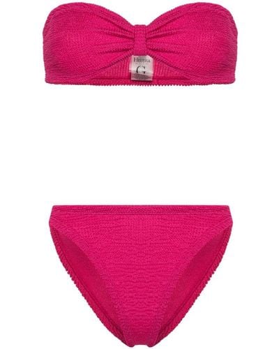 Hunza G Jean Shirred Bikini - Pink