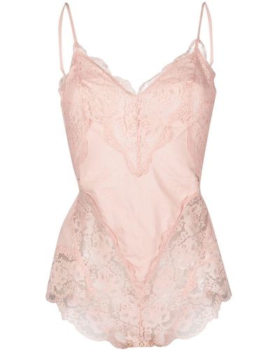 Zimmermann Body con bordo pizzo - Rosa