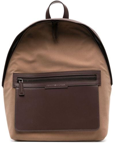 Tommy Hilfiger Logo-print Two-tone Backpack - Brown