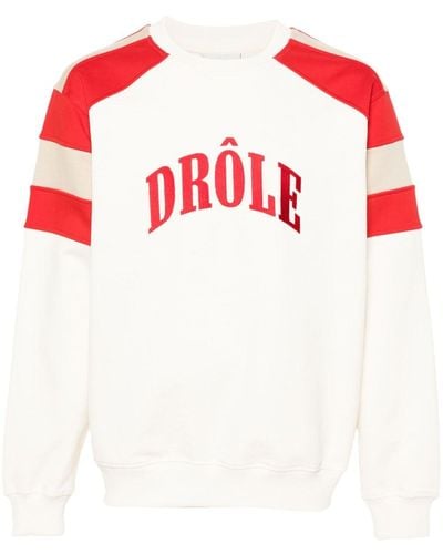 Drole de Monsieur Logo-embroidered Cotton Sweatshirt
