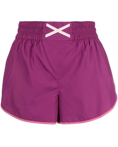 Marchesa Althea High-waisted Shorts - Purple