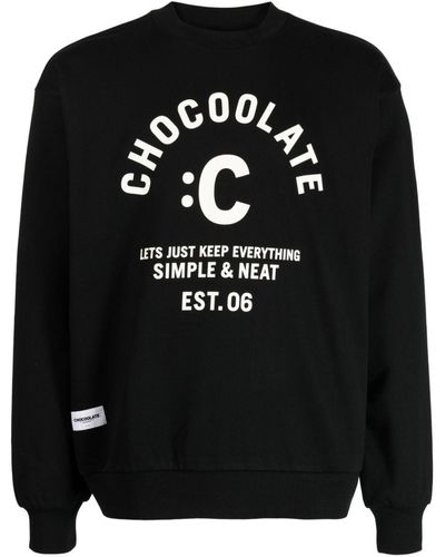 Chocoolate Logo-print Cotton Sweatshirt - Black