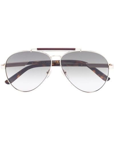 Gucci -tone Pilot-frame Sunglasses - Men's - Acetate/metal - Gray