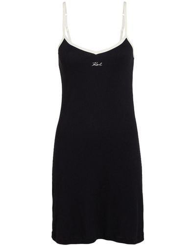 Karl Lagerfeld Camisole-Kleid mit Logo-Print - Schwarz