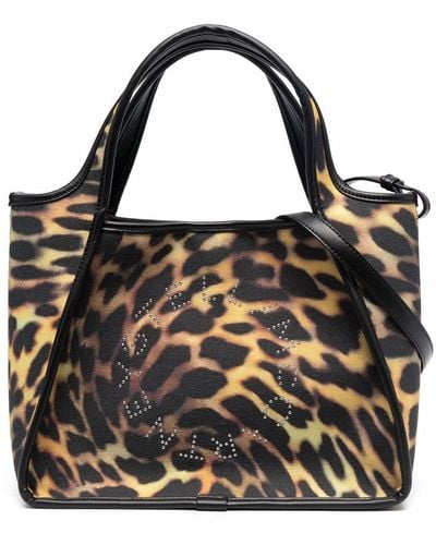 Stella McCartney Shopper mit Leoparden-Print - Schwarz