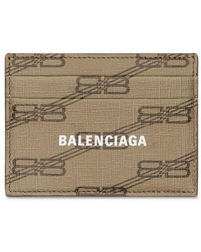 Balenciaga Neutral Bb Monogram Card Holder - Unisex - Polyurethane/polyester/cotton - Gray