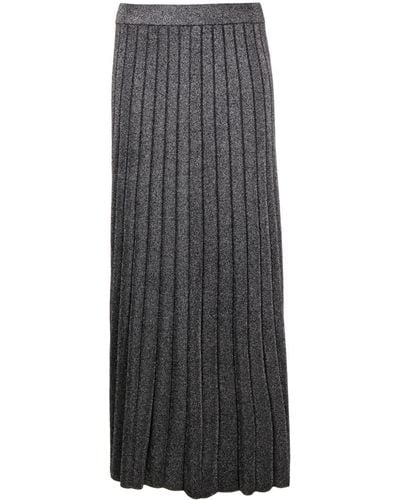 MICHAEL Michael Kors Metallic Knit A-line Skirt - Grey